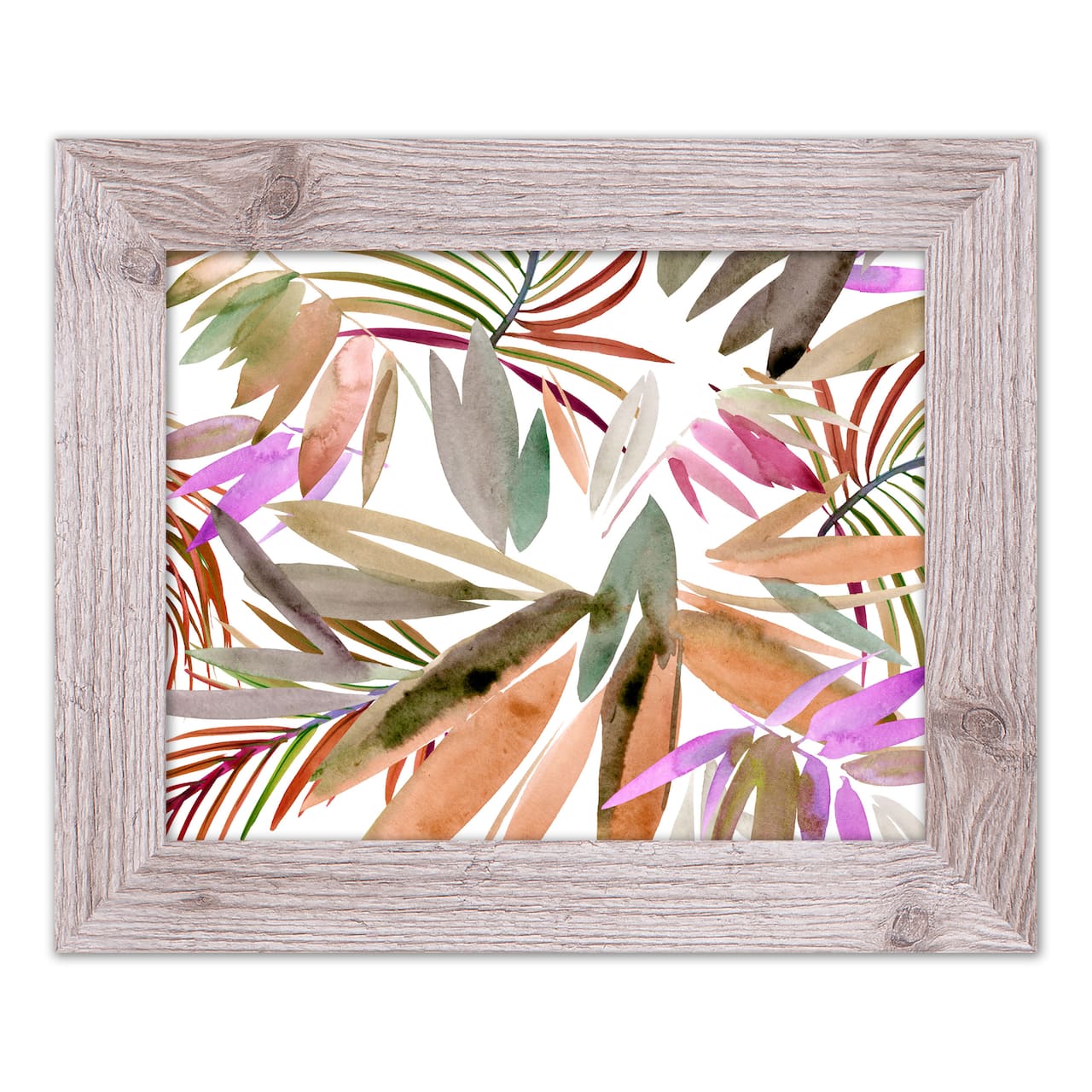 Bright Jungle Leaf Pattern Western Framed Print